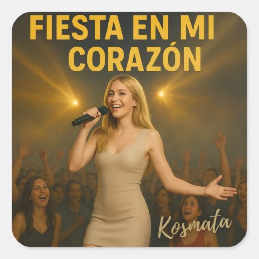 Fiesta en mi corazón - Aufkleber Vierkante Sticker (Voorkant)