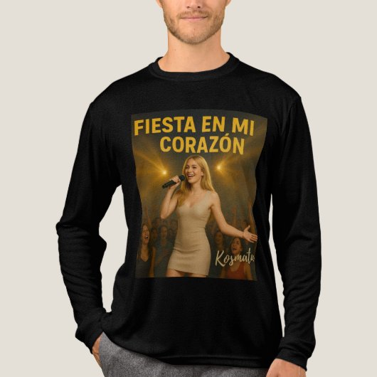 Fiesta en mi corazón - Langarmshirt Herren Tri-Blend Shirt (Voorkant volledig)