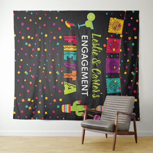 Fiesta Engagement Feest Achtergrond Wandkleed (In Situ (horizontaal))