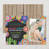 Fiesta Engagement Party Invitation Mexican Chalk Kaart (Voorkant / Achterkant)