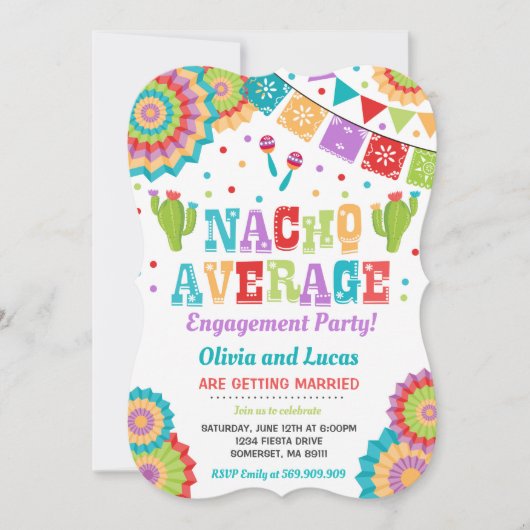 Fiesta Engagement Party Nodig Nacho Gemiddelde Par Kaart (Voorkant)