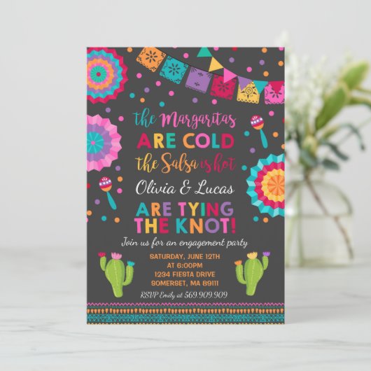 Fiesta Engagement Party nodigt Mexicaanse partij u Kaart (Staand voorkant)