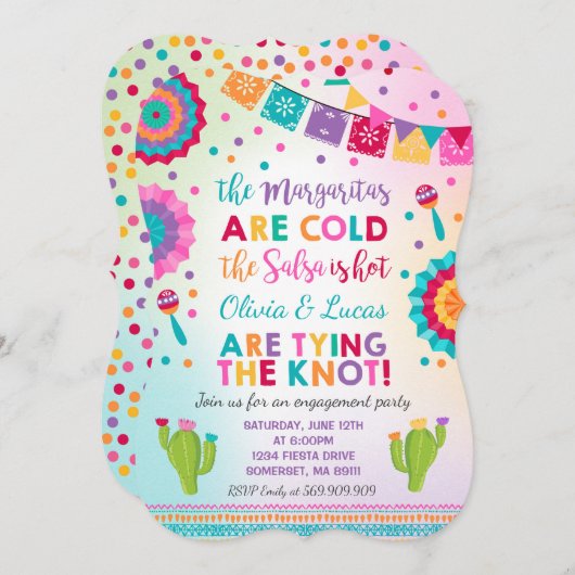 Fiesta Engagement Party nodigt Mexicaanse partij u Kaart (Voorkant / Achterkant)