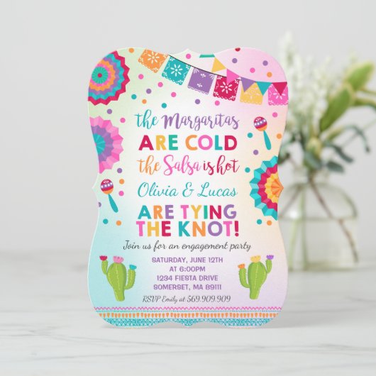 Fiesta Engagement Party nodigt Mexicaanse partij u Kaart (Staand voorkant)
