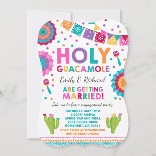 Fiesta Engagement Party - Uitnodiging Heilige Guac (Voorkant)