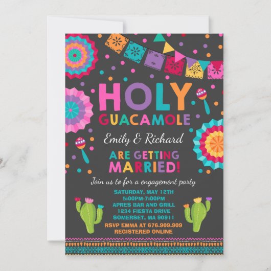 Fiesta Engagement Party - Uitnodiging Heilige Guac (Voorkant)