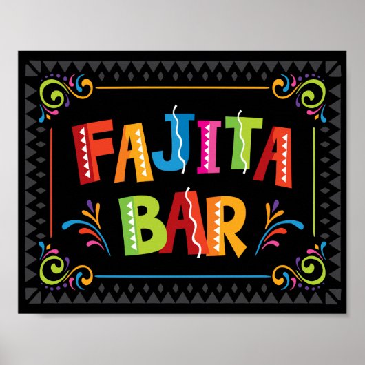 Fiesta FAJITA BAR Party Sign Print (Voorkant)