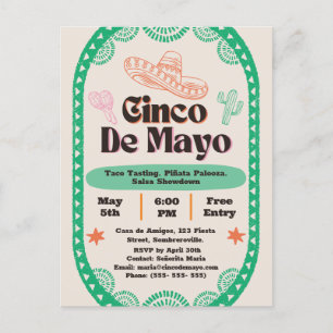 Fiesta Fantástica: Cinco de Mayo Viering Briefkaart