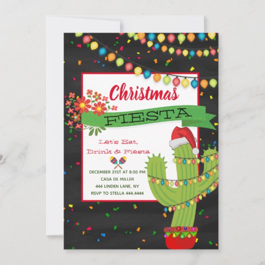 Fiesta Feliz navidad kerstparty Kaart (Voorkant)