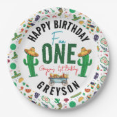 Fiesta First | 1e verjaardag Papieren Bordje (Voorkant)