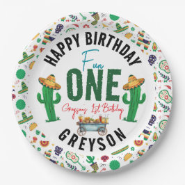 Fiesta First | 1e verjaardag Papieren Bordje