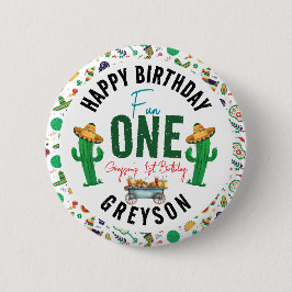 Fiesta First | 1e verjaardag Ronde Button 5,7 Cm