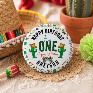 Fiesta First   1e verjaardag Ronde Button 5,7 Cm