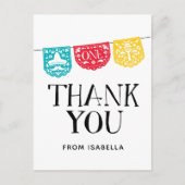 Fiesta First Birthday Bedankt Briefkaart (Voorkant)