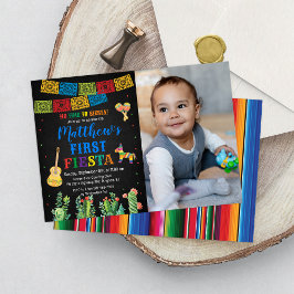 Fiesta First Birthday Invitation Boy Kaart