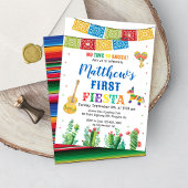 Fiesta First Birthday Invitation Boy Kaart