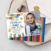 Fiesta First Birthday Invitation Boy Kaart