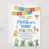 Fiesta First Birthday Invitation Boy Kaart (Voorkant)