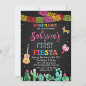 Fiesta First Birthday Invitation Girl Kaart (Voorkant)