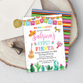 Fiesta First Birthday Invitation Girl Kaart