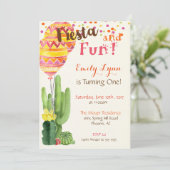 Fiesta First Birthday Invitation Kaart (Staand voorkant)