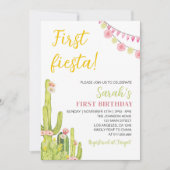 Fiesta First Birthday Invitation Kaart (Voorkant)