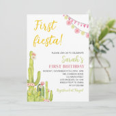 Fiesta First Birthday Invitation Kaart (Staand voorkant)
