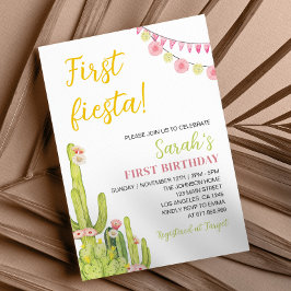 Fiesta First Birthday Invitation Kaart