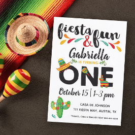 Fiesta First Birthday Invitation Kaart