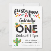 Fiesta First Birthday Invitation Kaart (Voorkant)