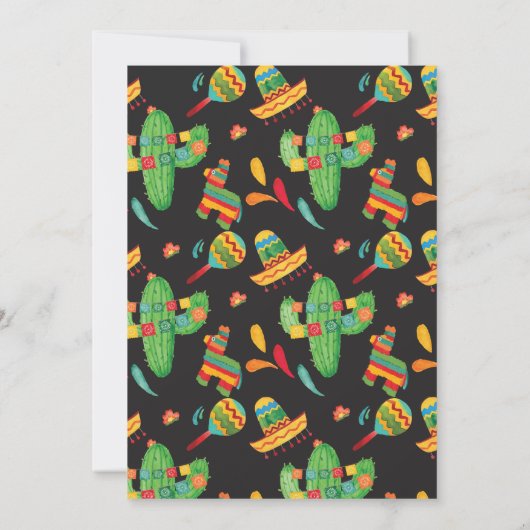 Fiesta First Birthday Invitation Kaart (Achterkant)