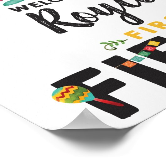 Fiesta First Birthday Welcome Sign Poster (Hoek)
