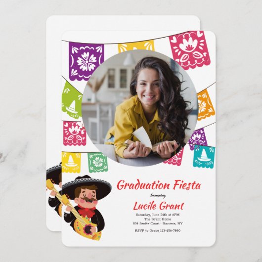 Fiesta Flags Fotouitnodiging Kaart (Voorkant / Achterkant)