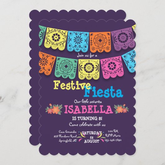 Fiesta Flags Uitnodiging (Voorkant / Achterkant)