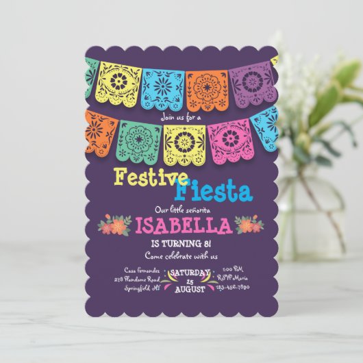 Fiesta Flags Uitnodiging (Staand voorkant)