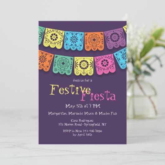 Fiesta Flags Uitnodiging (Staand voorkant)