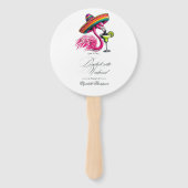 Fiesta Flamingo Bachelorette Weekendprogramma Handwaaier (Voorkant)