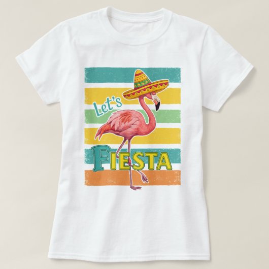Fiesta Flamingo Cinco De Mayo T-shirt (Design voorkant)
