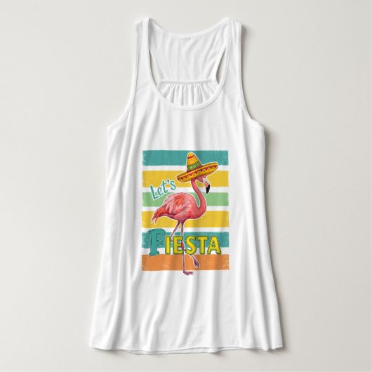 Fiesta Flamingo Cinco De Mayo Tanktop (Design voorkant)