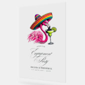 Fiesta Flamingo Sombrero Engagement Party Welkom Acryl Bord (Hoek)
