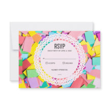 "Fiesta" — Flat Confetti Wedding RSVP-kaart