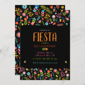 Fiesta Floral Birthday-uitnodigingen Kaart (Voorkant / Achterkant)