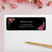 Fiesta Floral Black Wedding Retour Adres Label