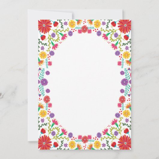 Fiesta Floral Bridal Shower Uitnodiging (Achterkant)