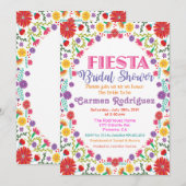 Fiesta Floral Bridal Shower Uitnodiging (Voorkant / Achterkant)