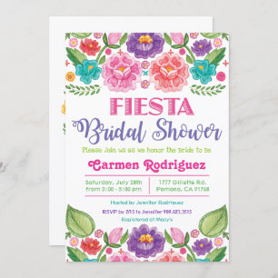 Fiesta Floral Bridal Shower Uitnodiging