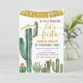 Fiesta Floral Cactus Succulent Birthday Kaart (Staand voorkant)