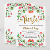Fiesta Floral Couples Shower Invitation Kaart (Voorkant / Achterkant)