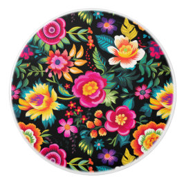 Fiesta Floral Extravaganza Keramische Knop