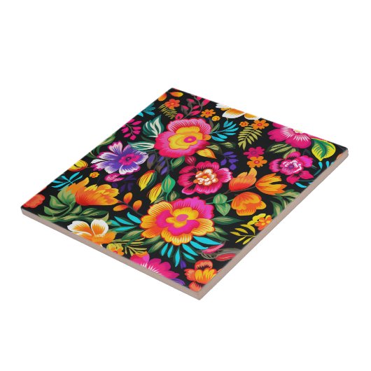 Fiesta Floral Extravaganza Tegeltje (Zijkant)